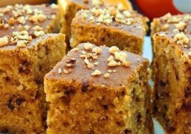 Mannik z dynią, orzechami i impregnacją pomarańczową