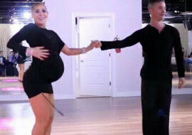 Salsa. Niesamowity taniec dziewczyny w ciąży