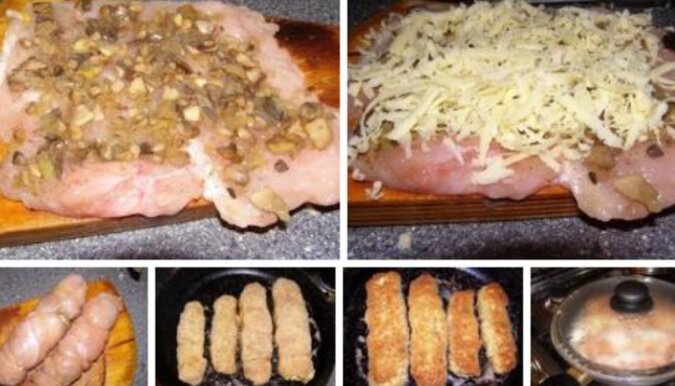 Idealna kolacja - rolady z kurczaka z pieczarkami i serem w sosie śmietanowym